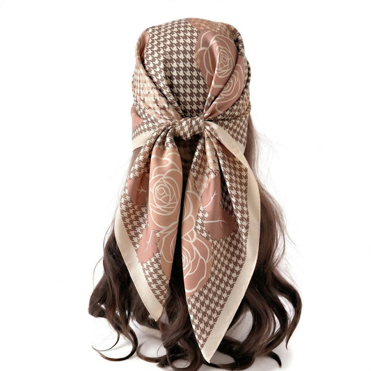 Floral Large Square Scarf Lightweight Head Neck Hair Wrap Shawl 35 Inch
