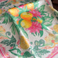 Square Satin Scarf Floral Lemon Print Lightweight Hair Neck Accessory