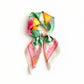 Square Satin Scarf Floral Lemon Print Lightweight Hair Neck Accessory