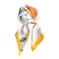 Square Satin Scarf Floral Lemon Print Lightweight Hair Neck Accessory