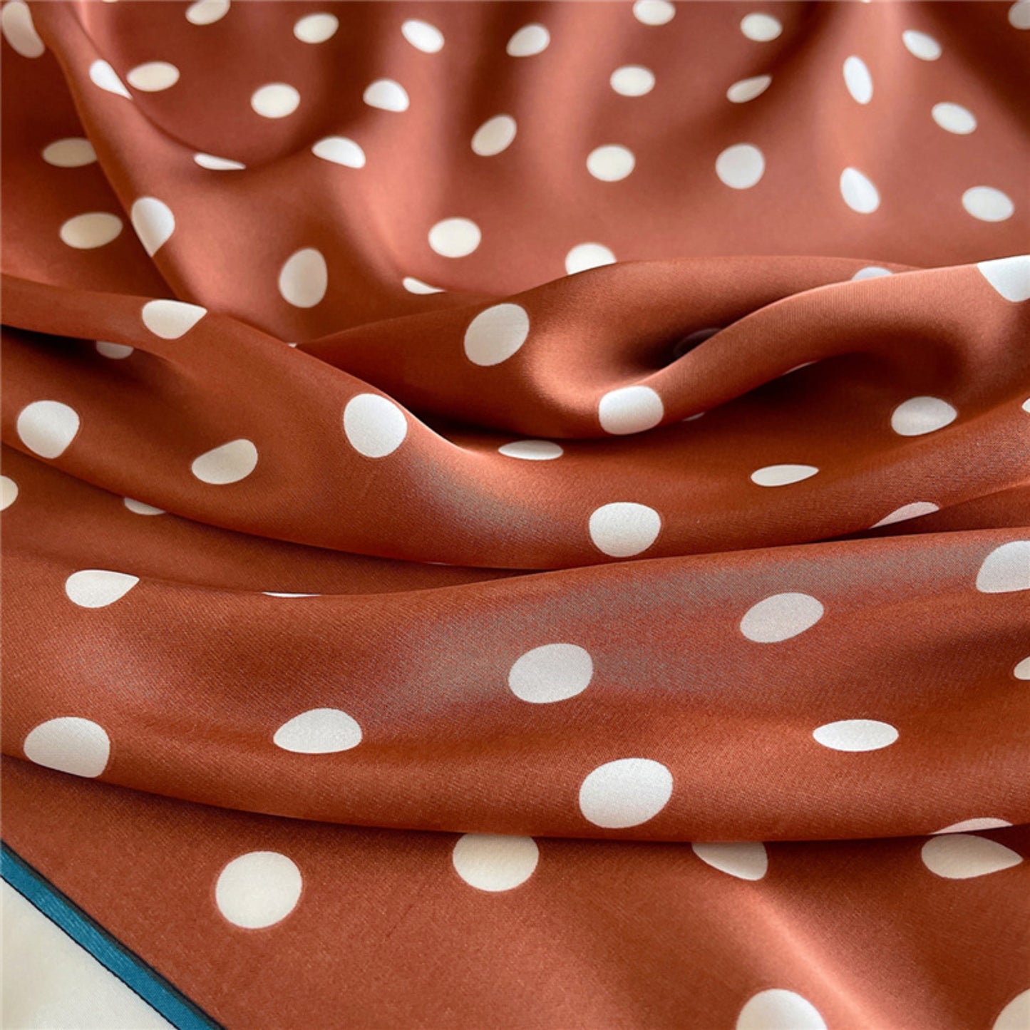 Polka Dot Square Satin Scarf Lightweight Hair Neck Fashion Accessory