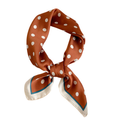 Polka Dot Square Satin Scarf Lightweight Hair Neck Fashion Accessory