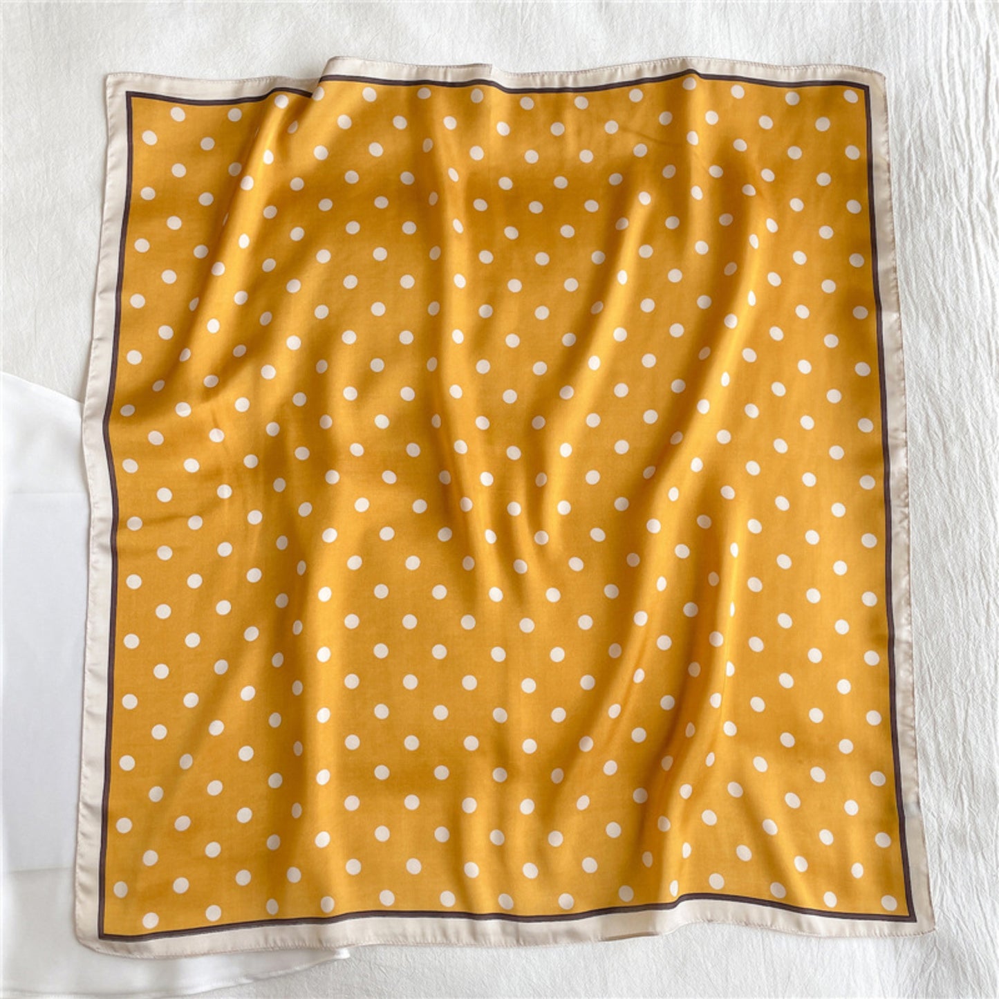 Polka Dot Square Satin Scarf Lightweight Hair Neck Fashion Accessory