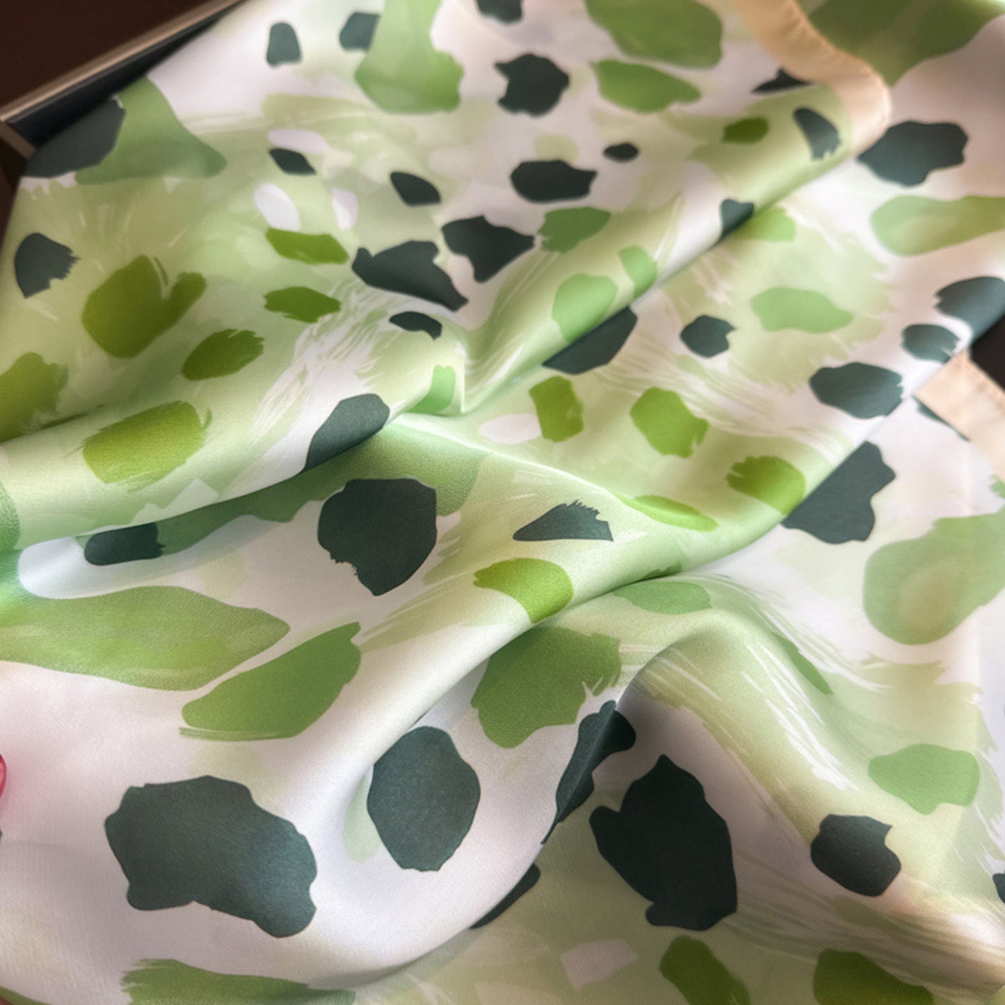 Abstract Print Square Satin Scarf Lightweight Hair Neck Accessory