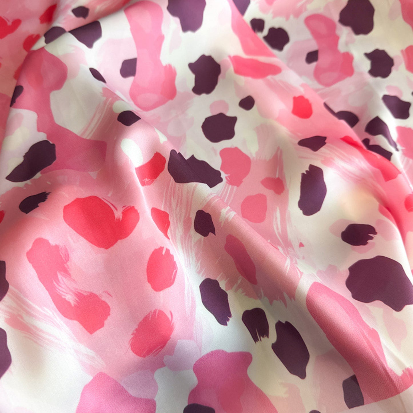 Abstract Print Square Satin Scarf Lightweight Hair Neck Accessory