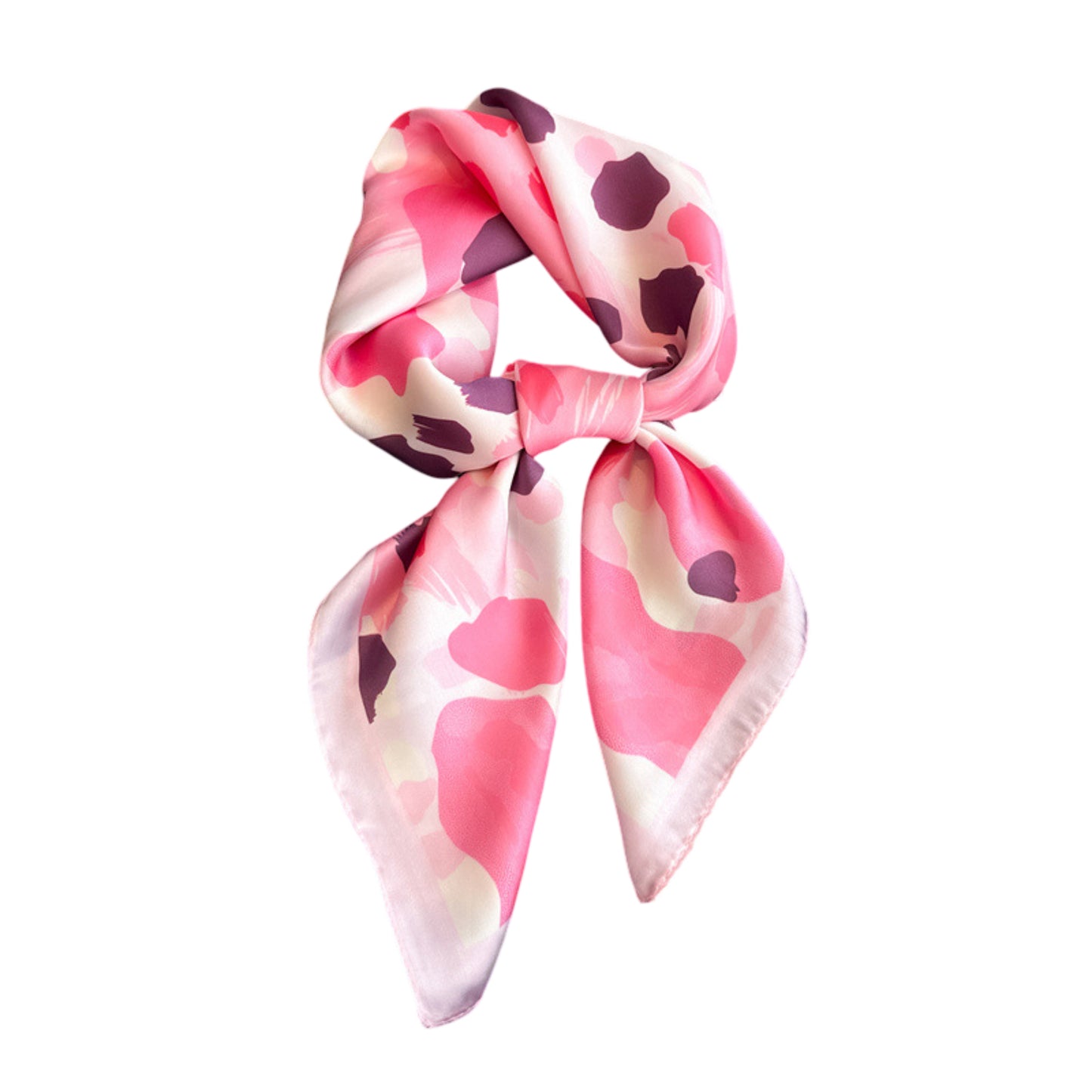 Abstract Print Square Satin Scarf Lightweight Hair Neck Accessory