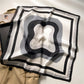 Geometric Color Block Square Satin Scarf Lightweight Hair Neck Accessory