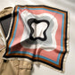 Geometric Color Block Square Satin Scarf Lightweight Hair Neck Accessory