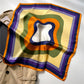 Geometric Color Block Square Satin Scarf Lightweight Hair Neck Accessory