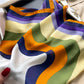 Geometric Color Block Square Satin Scarf Lightweight Hair Neck Accessory