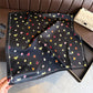 Floral Print Square Satin Scarf Lightweight Soft Hair Neck Accessory