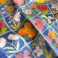 Floral Patchwork Satin Square Scarf Lightweight Soft Hair Neck Wrap Accessory