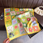 Floral Patchwork Satin Square Scarf Lightweight Soft Hair Neck Wrap Accessory