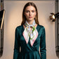 Floral Print Satin Square Scarf Soft Lightweight Hair Neck Wrap Fashion Accessory
