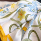 Floral Print Satin Square Scarf Soft Lightweight Hair Neck Wrap Fashion Accessory