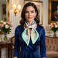 Floral Print Satin Square Scarf Soft Lightweight Hair Neck Wrap Elegant Fashion Accessory
