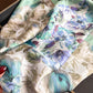Floral Print Satin Square Scarf Soft Lightweight Hair Neck Wrap Elegant Fashion Accessory