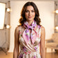 Floral Print Satin Square Scarf Soft Lightweight Hair Neck Wrap Elegant Fashion Accessory