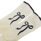 2-Pack Bow Pattern Crew Socks with Scalloped Trim and Contrast Details