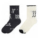 2-Pack Bow Pattern Crew Socks with Scalloped Trim and Contrast Details