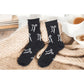 2-Pack Bow Pattern Crew Socks with Scalloped Trim and Contrast Details