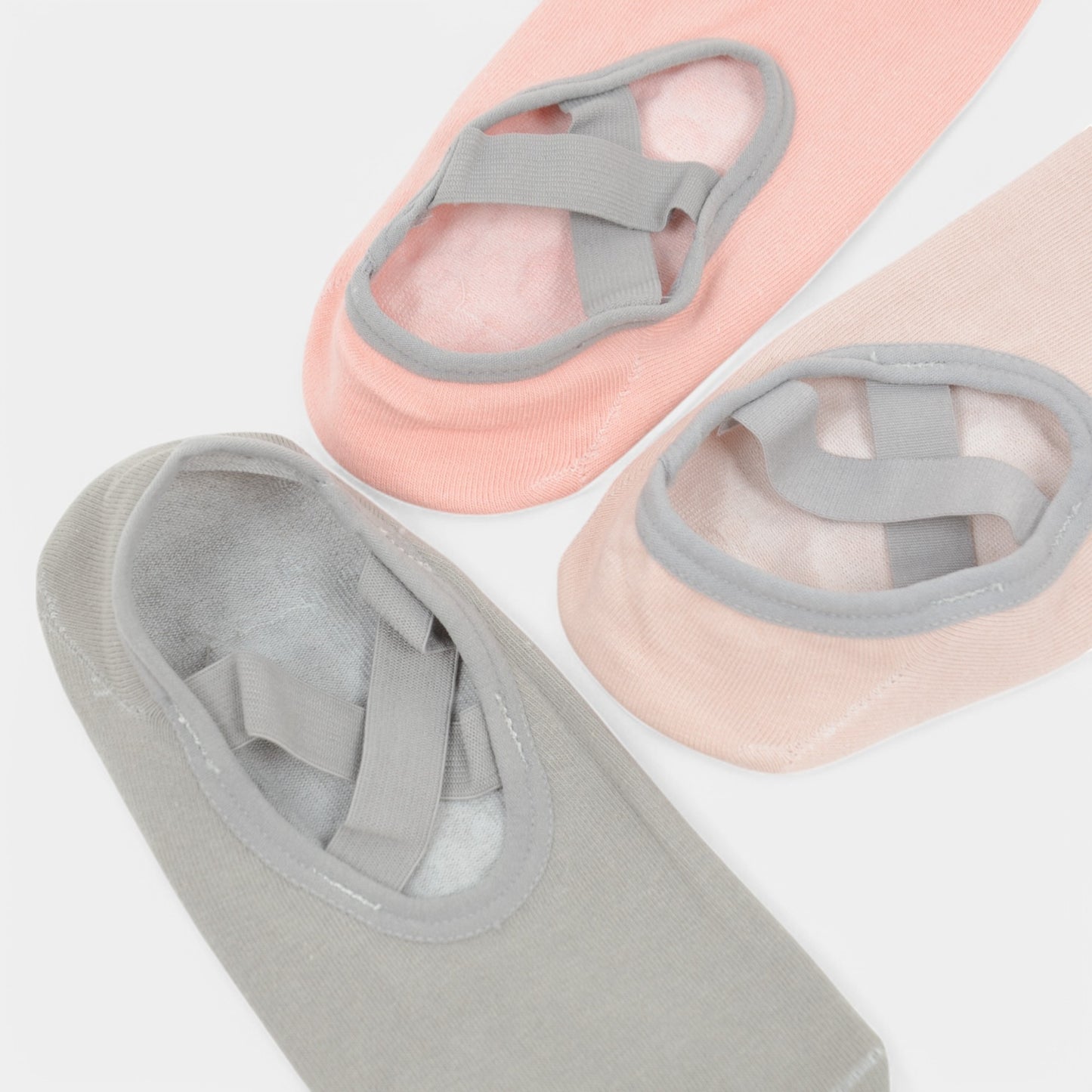Active Women's Non-Slip Ballet Grip Socks with Crisscross Elastic Straps