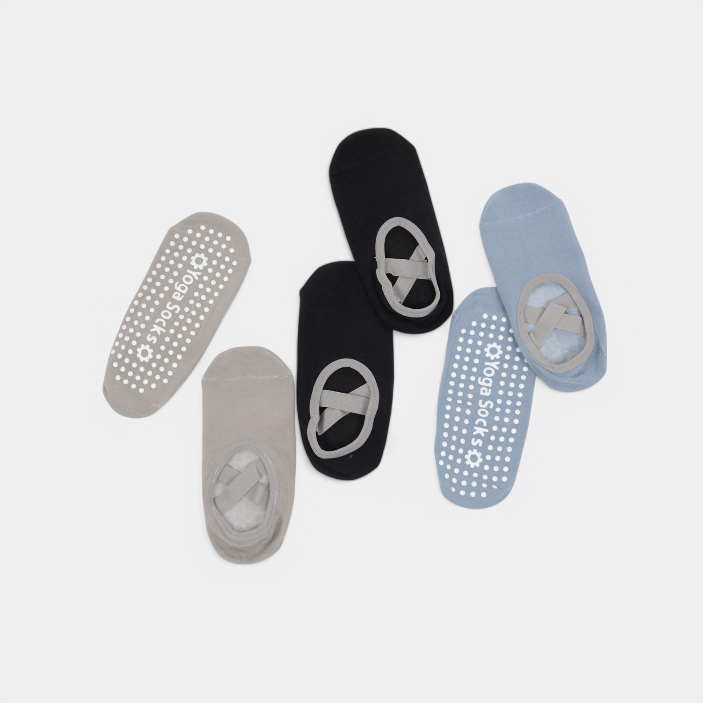 Active Women's Non-Slip Ballet Grip Socks with Crisscross Elastic Straps