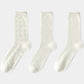 Women's Delicate Lace Knit Crew Socks with Subtle Textured Patterns