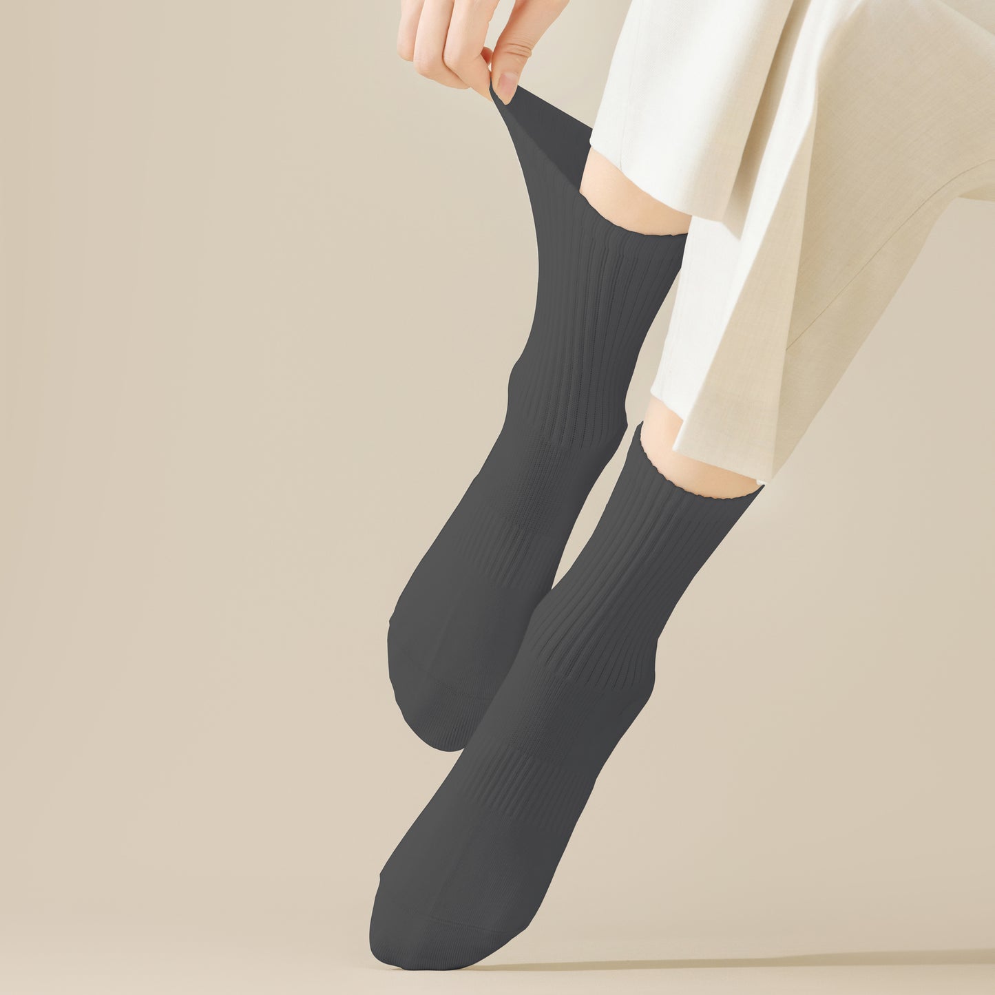 Women's Four seasons Dopamine Style Socks Solid Color for Stability and Comfort 2Pairs- One Size Fits Most,