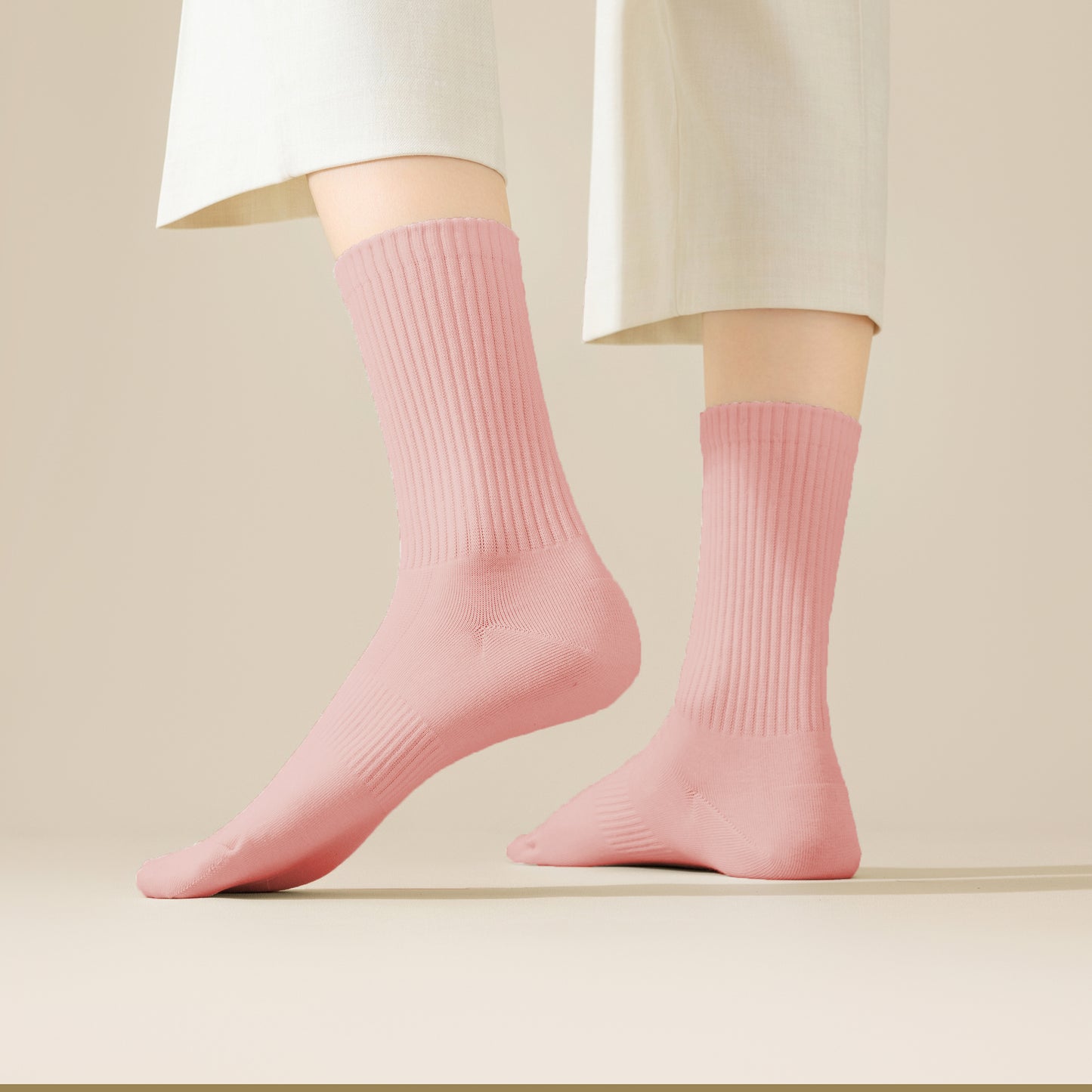 Women's Four seasons Dopamine Style Socks Solid Color for Stability and Comfort 2Pairs- One Size Fits Most,