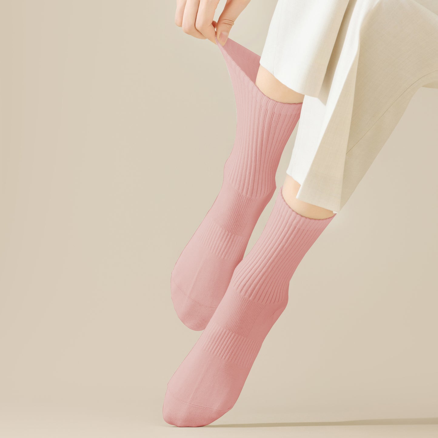 Women's Four seasons Dopamine Style Socks Solid Color for Stability and Comfort 2Pairs- One Size Fits Most,