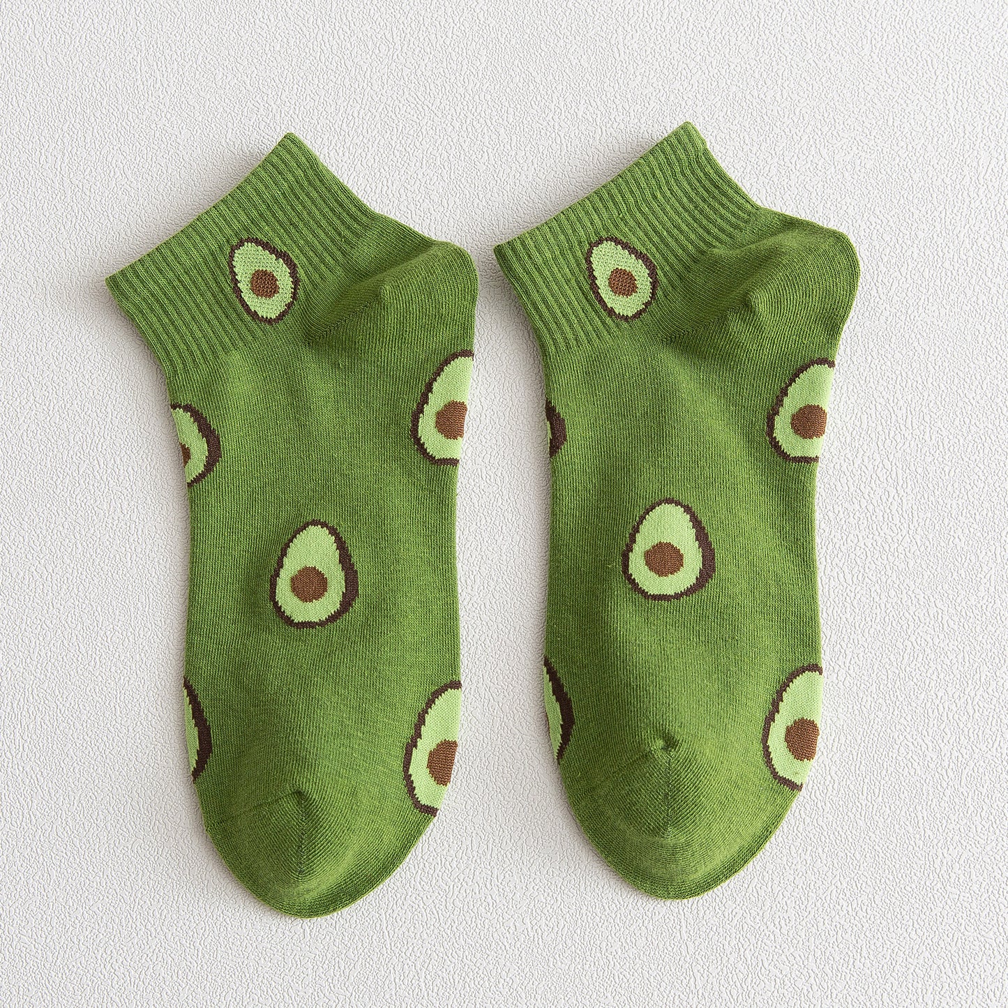 Women's Avocado Ankle Socks Non Slip Cotton for Casual Stability and Comfort 2 Pairs - One Size Fits Most