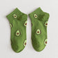 Women's Avocado Ankle Socks Non Slip Cotton for Casual Stability and Comfort 2 Pairs - One Size Fits Most