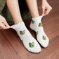 Women's Avocado Ankle Socks Non Slip Cotton for Casual Stability and Comfort 2 Pairs - One Size Fits Most