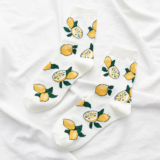 Women's Colorful Fruit Low Cut Socks Non Slip Cotton for Casual Stability and Comfort 2 Pairs - One Size Fits Most