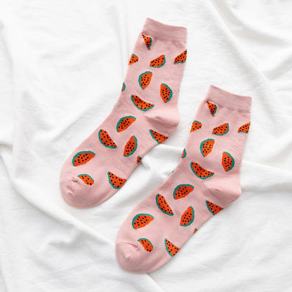 Women's Colorful Fruit Low Cut Socks Non Slip Cotton for Casual Stability and Comfort 2 Pairs - One Size Fits Most