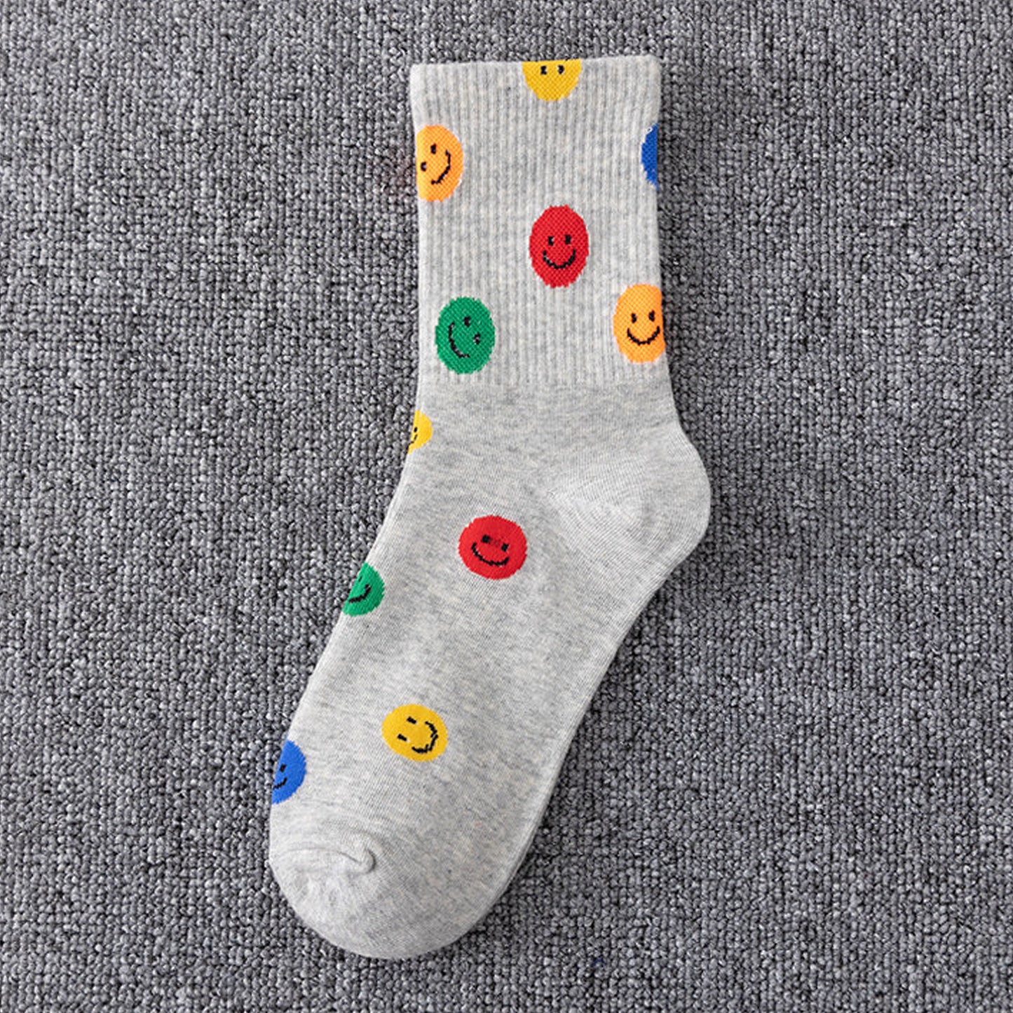 Women's Smile Face Low Cut Socks Non Slip Cotton for Casual Stability and Comfort 2 Pairs - One Size Fits Most