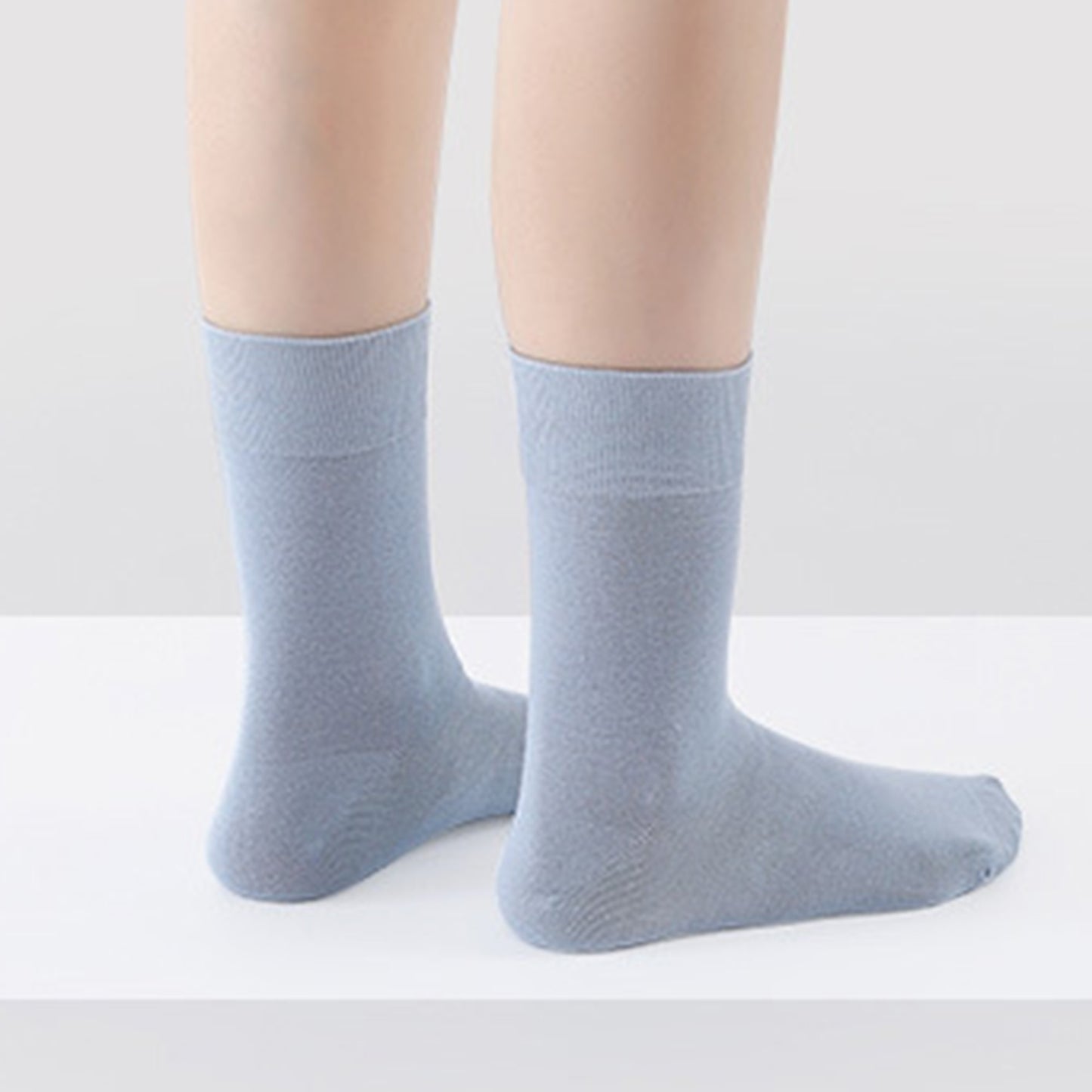 Women's Solid Crew Socks 2-Pack Soft Stretch Knit Comfortable Lightweight Everyday Fit