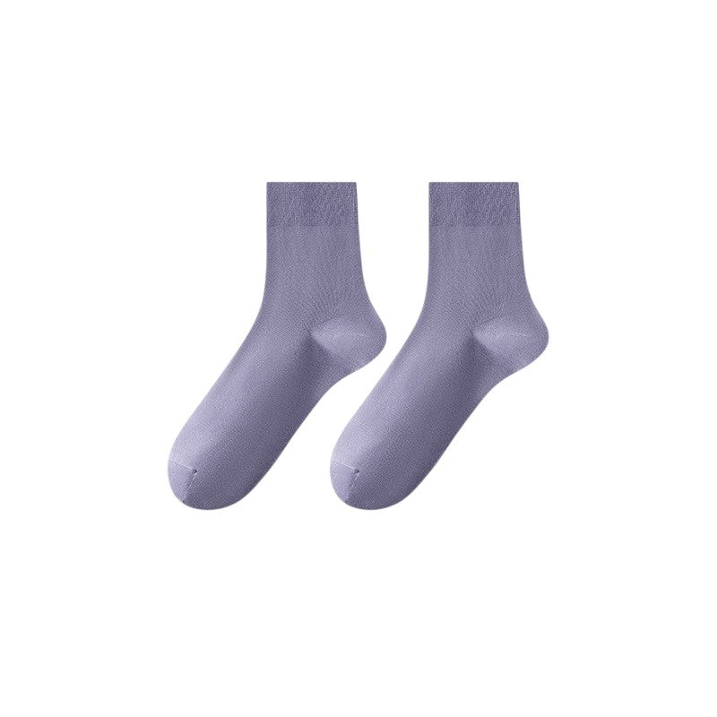 Women's Solid Crew Socks 2-Pack Soft Stretch Knit Comfortable Lightweight Everyday Fit