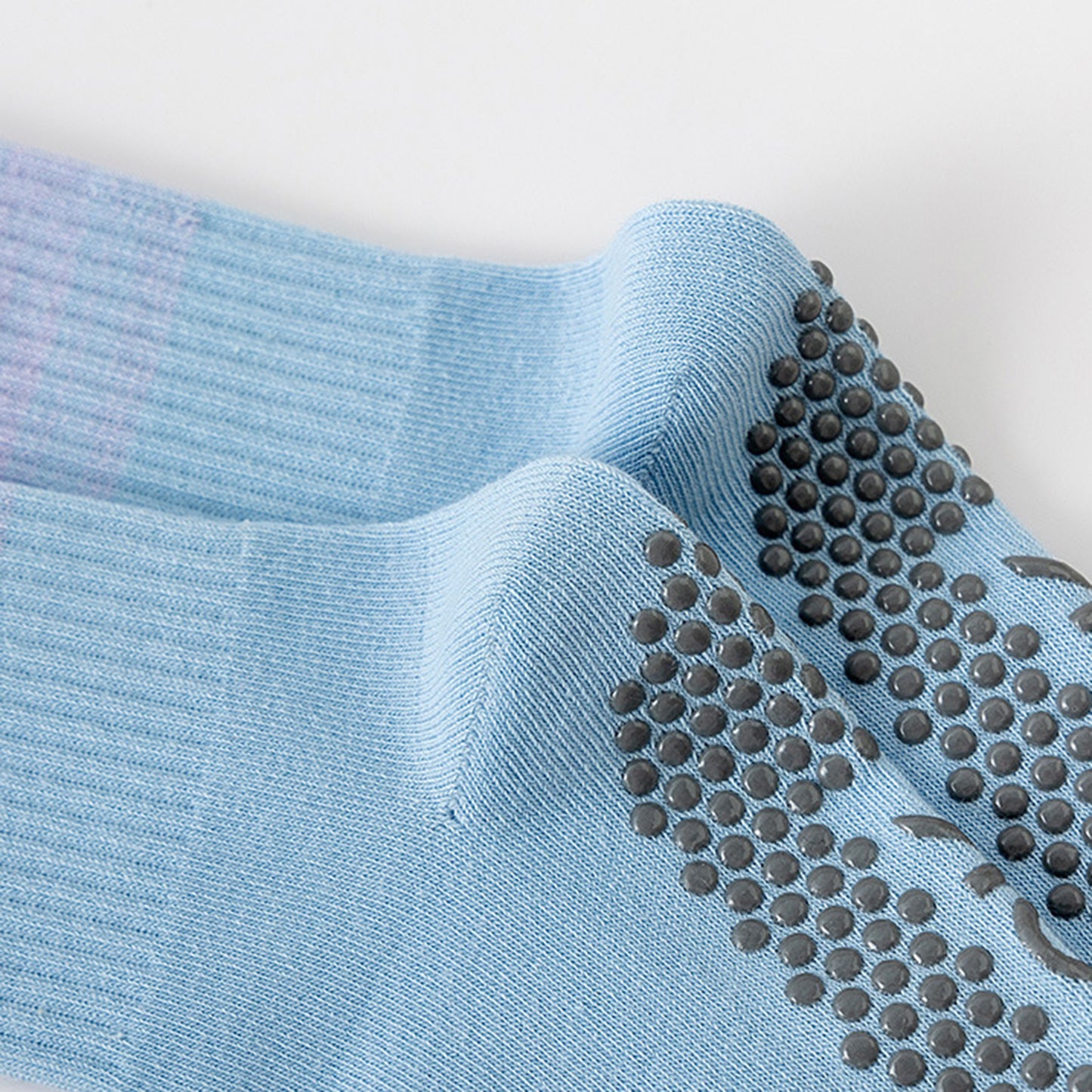 Women's Gradient Ribbed Crew Socks with Non-Slip Grip Bottom for Indoor or Studio Use