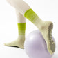 Women's Gradient Ribbed Crew Socks with Non-Slip Grip Bottom for Indoor or Studio Use
