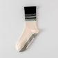 Women's Gradient Ribbed Crew Socks with Non-Slip Grip Bottom for Indoor or Studio Use
