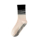 Women's Gradient Ribbed Crew Socks with Non-Slip Grip Bottom for Indoor or Studio Use