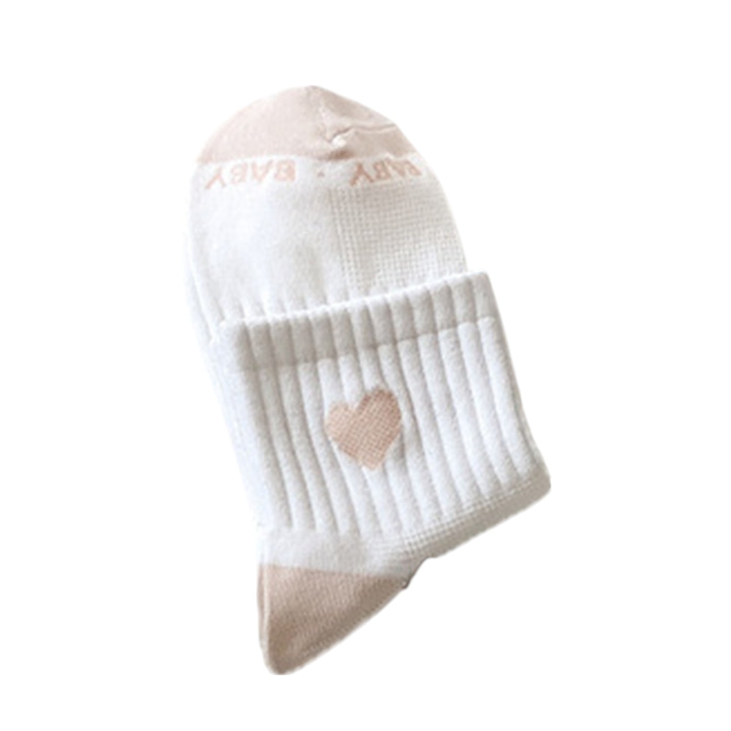 Women's Ribbed Ankle Socks with Contrast Toe and Heart Detail for Everyday Casual Wear