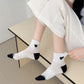 Women's Ribbed Ankle Socks with Contrast Toe and Heart Detail for Everyday Casual Wear