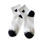 Women's Ribbed Ankle Socks with Contrast Toe and Heart Detail for Everyday Casual Wear