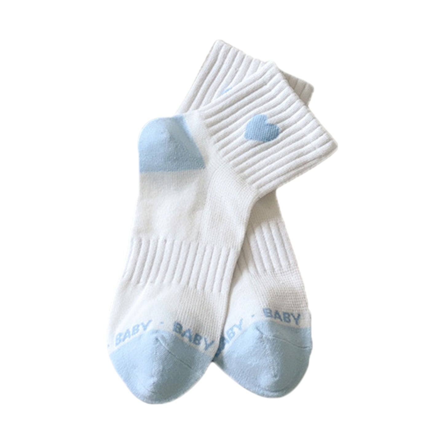 Women's Ribbed Ankle Socks with Contrast Toe and Heart Detail for Everyday Casual Wear