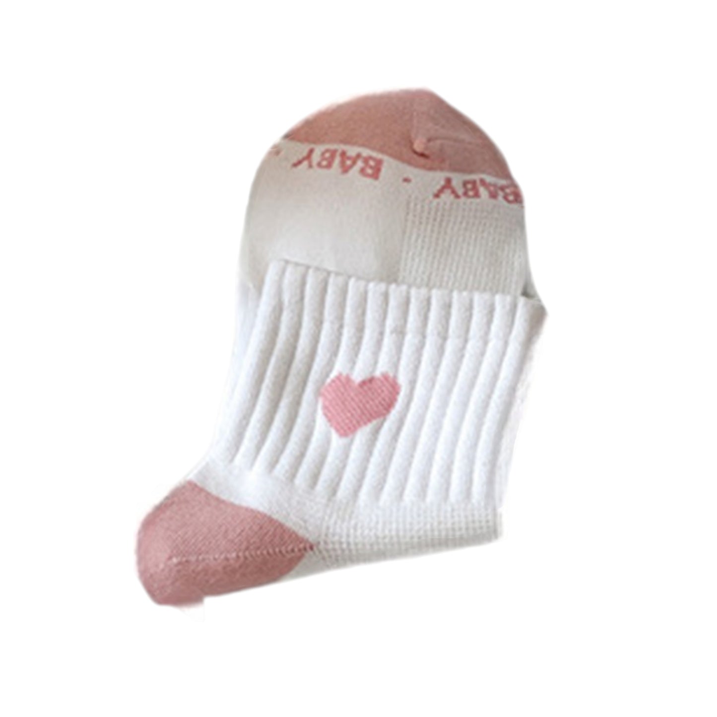 Women's Ribbed Ankle Socks with Contrast Toe and Heart Detail for Everyday Casual Wear