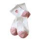 Women's Ribbed Ankle Socks with Contrast Toe and Heart Detail for Everyday Casual Wear