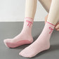 2-Pack Non-Slip Grip Socks with Bow Embroidery and Anti-Skid Dot Soles